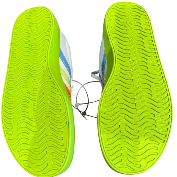 adidas VL Court 3.0 kid's sportswear shoe white/clear sky/solar slime sz 5 NWOB - Picture 9 of 9